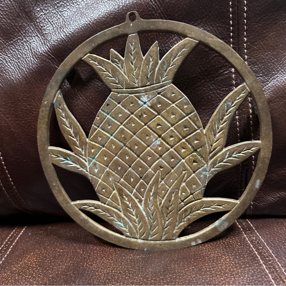 Vintage Brass Trivet Pineapple 7" India‎